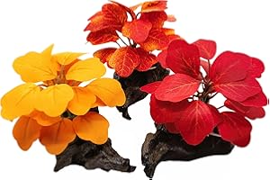 M2cbridge Artificial Fish Tank Plants Silk Aquarium Plastic Plant Aquatic Water Grass Foreground Decor(3PCS Small Colorful)