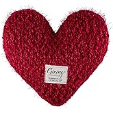 DEMDACO Giving Heart Cranberry Red 10 x 11 Cotton Weighted Plush Decorative Throw Pillow
