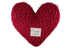 DEMDACO Giving Heart Cranberry Red 10 x 11 Cotton Weighted Plush Decorative Throw Pillow