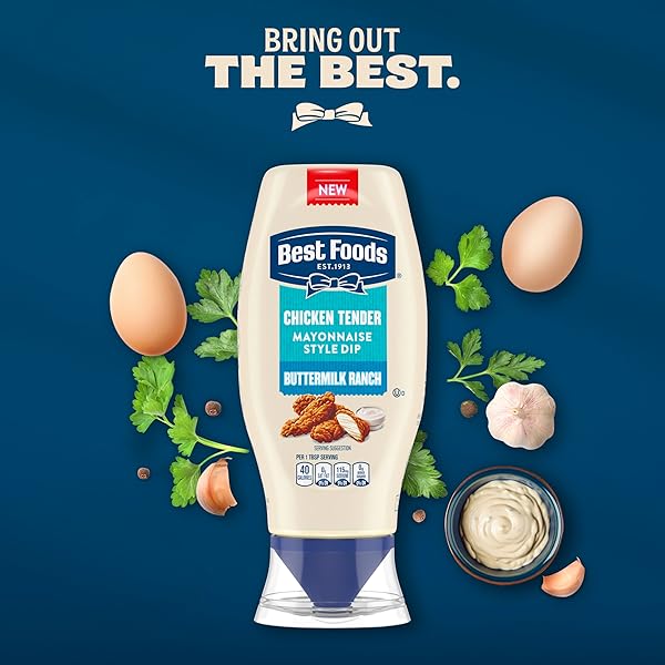 BEST FOODS BUTTERMILK RANCH CHICKEN TENDER MAYONNAISE STYLE DIP BUTTERMILK RANCH DELICIOUS FLAVOR NO ARTIFICIAL FLAVORS 11.5 FL OZ
