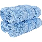 American Soft Linen Luxury Washcloths for Bathroom, 600 GSM 100% Cotton 4 Piece Turkish Wash Cloth Set, 13x13 in Soft Rags for Body and Face, Sky Blue Washcloths