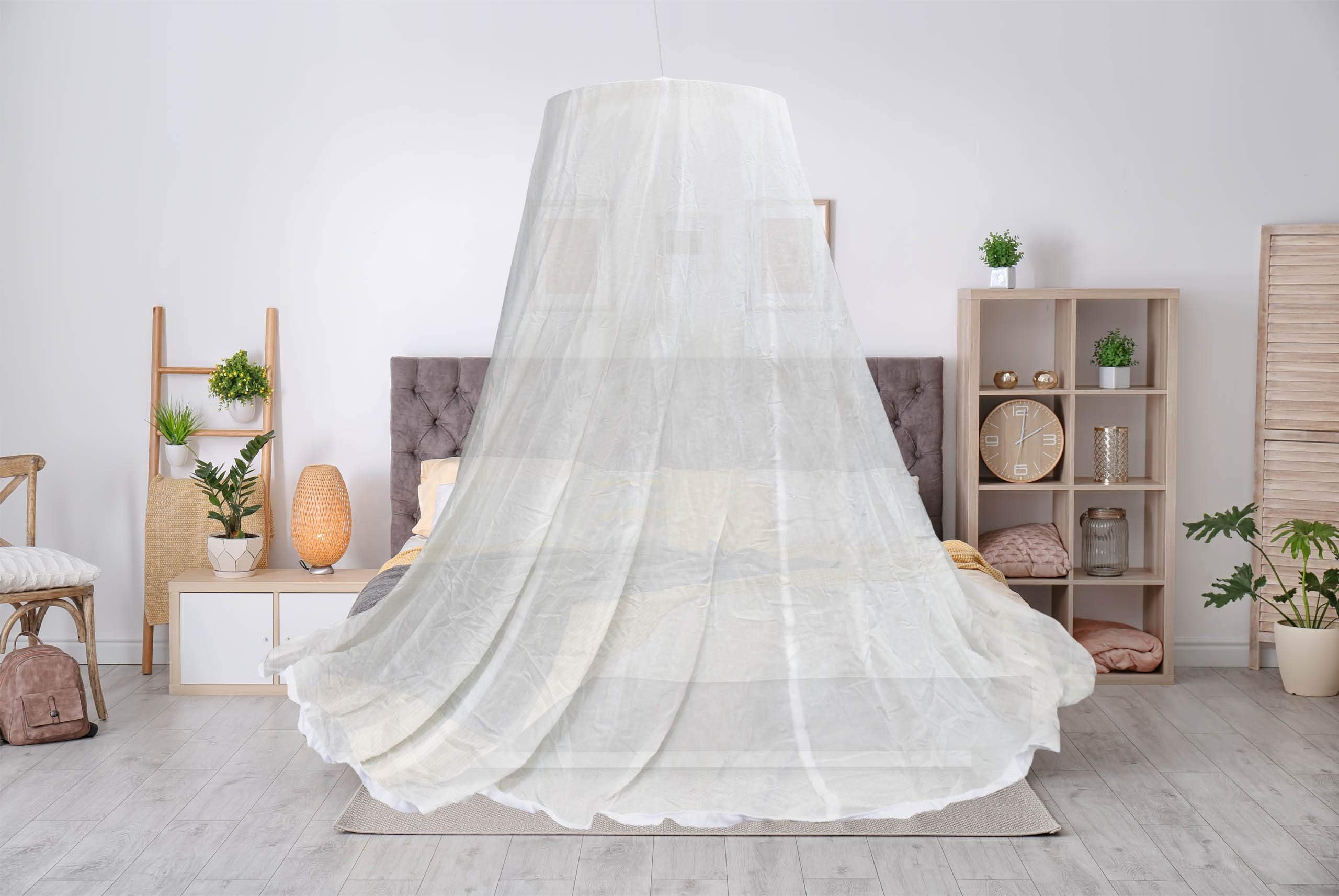 EMF Bed Canopy Swiss Shield Naturell Dome Made with Silver Plated Copper Yarn and Natural Cotton (Twin XL 80" x 39")