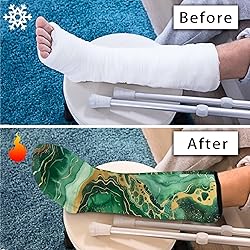 LedBack Green Marble Print Cast Sock Cover for Foot