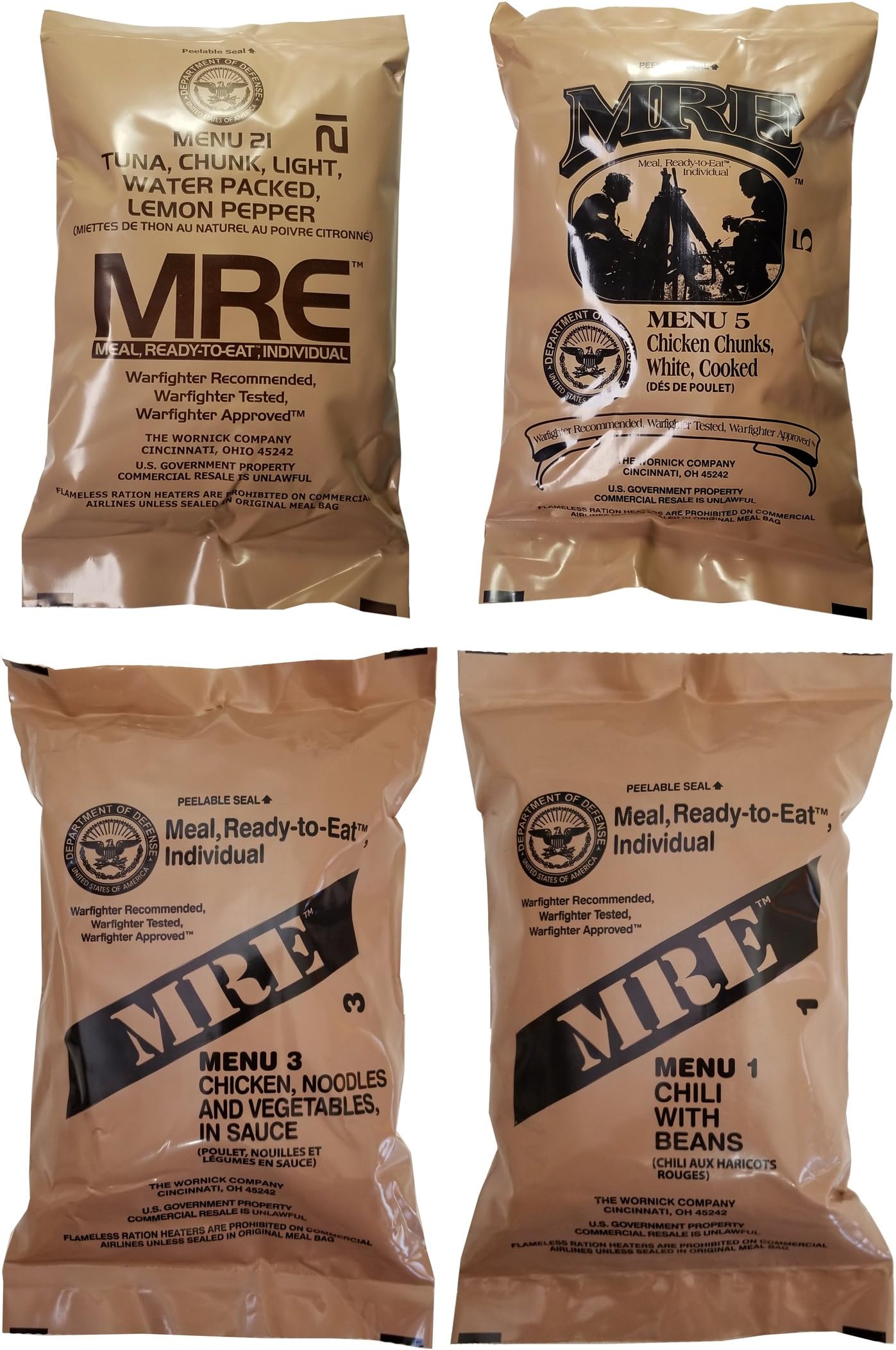 Western Frontier Ultimate MRE, Pack Date Printed on Every Meal - Meal-Ready-to-Eat. Inspected Certified Genuine Mil Surplus.