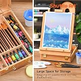 Shuttle Art 65 Pack Acrylic Painting Set with Wooden Tabletop Easel Box view 5