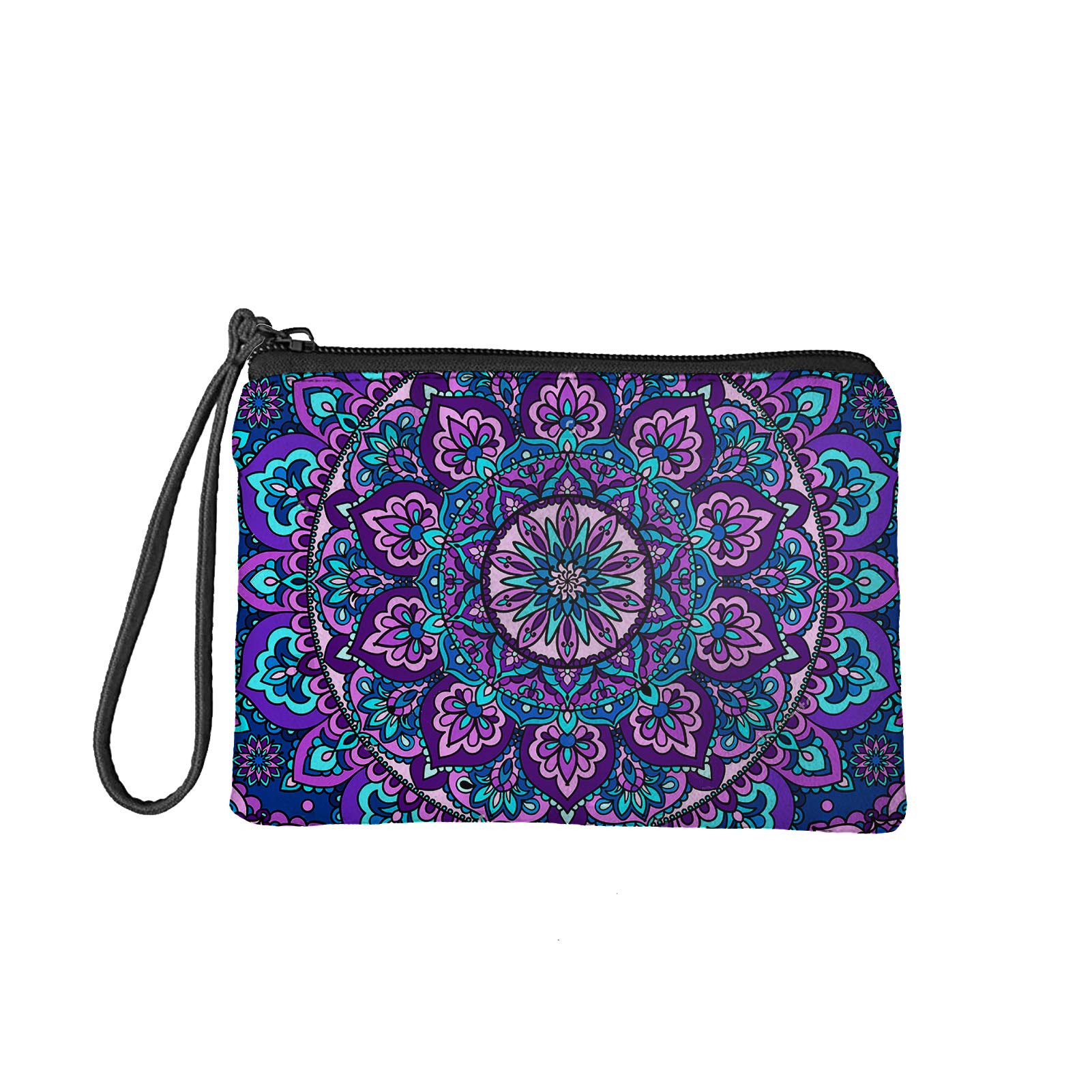 Jeiento Bohemia Mandala Cosmetic Bag Makeup Toiletry Kit Case Small Coin Purse Change Purse Wallets Multi-Functional for Women Lady Gift Blue