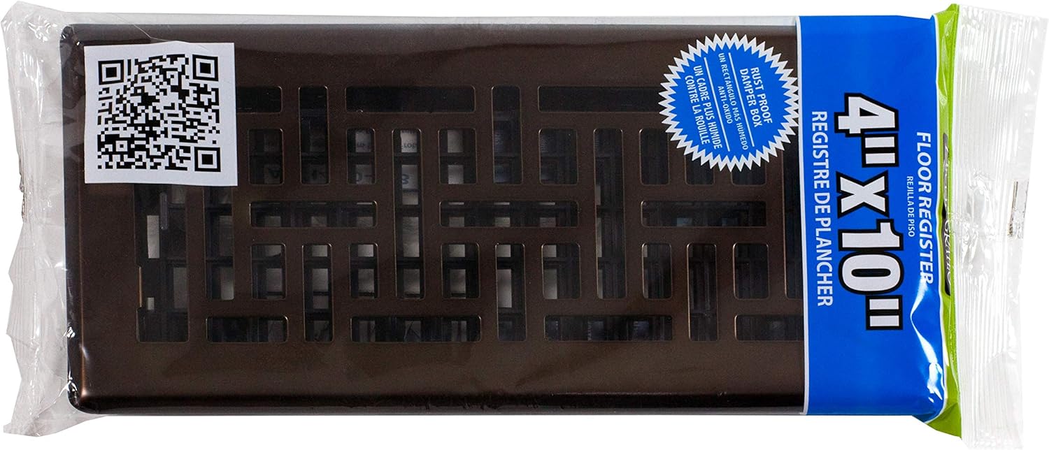 Decor Grates AJH410-RB Oriental Floor Register, 4x10, Rubbed Bronze - Heating Vents - 