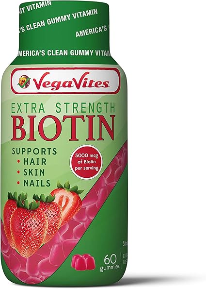 Amazon Com Vegavites Gummy Extra Strength Biotin The Clean