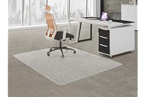 HOMEK Large Office Chair Mat, Easy Glide Plastic Floor Protector Mat for Office Chairs for Work & Home (45" x 53", for Carpeted Floors)