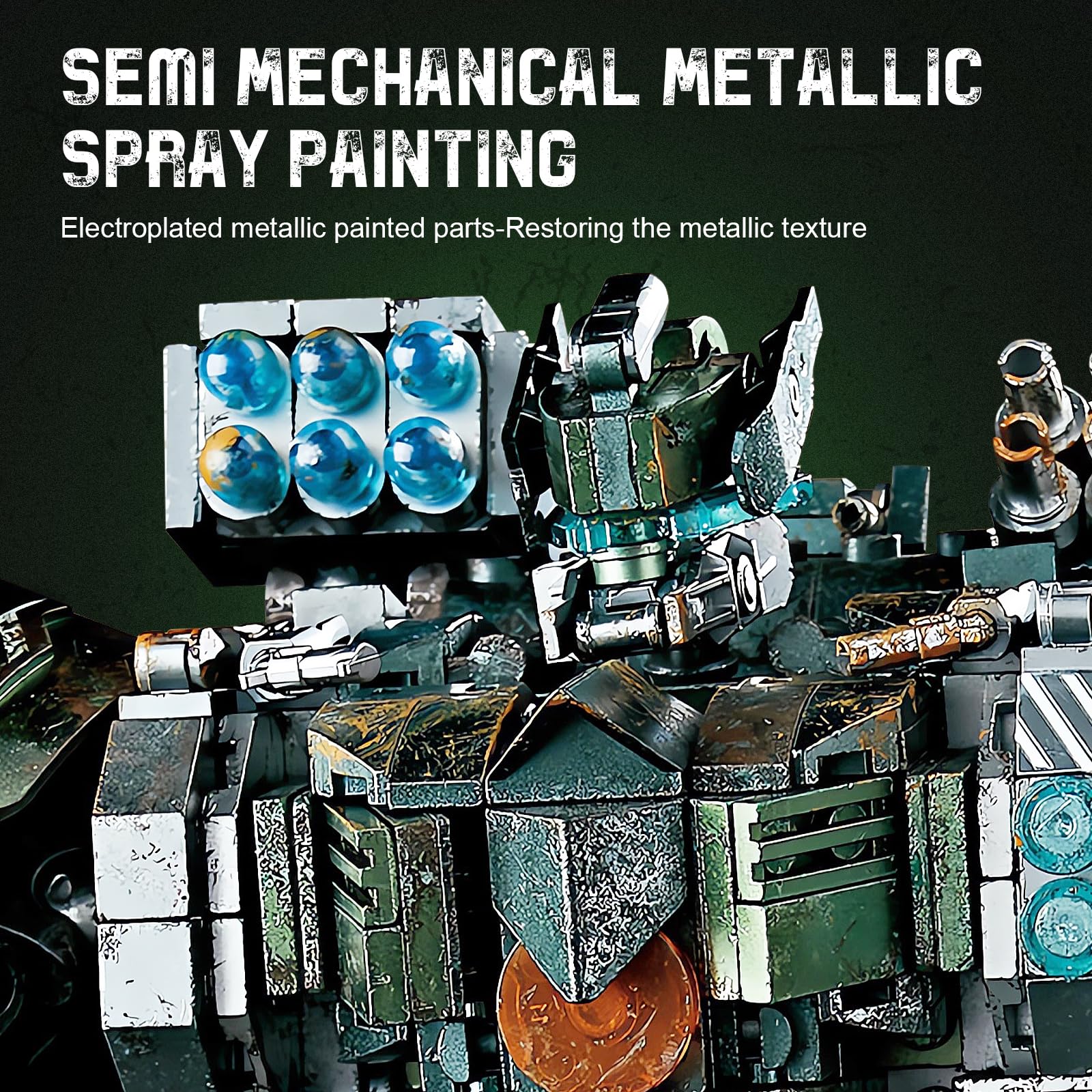 HIGH GODO Mech Building Blocks Set for Adults, Motorized Robot Model Building Kit with Multiple Weapons, Battle Damage Style Warrior Collectible Gifts for Man Ages 14+ (1403 Pieces)