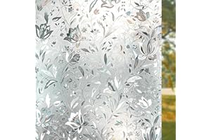 Window Privacy Film, Frosted Removable Glass Covering for Bathroom, Opaque Static Cling Heat Control Door Sticker for Home Of