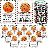 Zeyune 20 Sets Basketball Bracelets Basketball Team Gifts Bulk for Adults Women Men Stackable Clay Bead Adjustable Bracelets Inspirational Sports Cards for Team Players Sports Party Favors Bulk