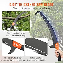 VEVOR Manual Pole Saw, 7.3-27 ft Extendable Tree