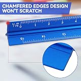 SZXMDKH 30cm Triangular Scale Ruler Metal 6 Scales Architect Engineer Blue view 4
