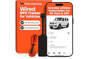 Wired GPS Tracker for Vehicles, No Subscription with Real-Time Location, Easy Install, Speeding Monitoring, Route History, Ge