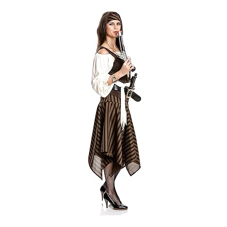 Kostümplanet® Piratin-Kostüm Damen Piraten-Kostüm Größe 44/46