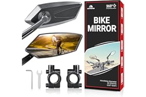 Hipeak Bike Mirror, Handlebar Rearview Mirror 1 Pair, Rear View 360° Wide Angle Adjustable Bicycle Mirrors for Field Vision