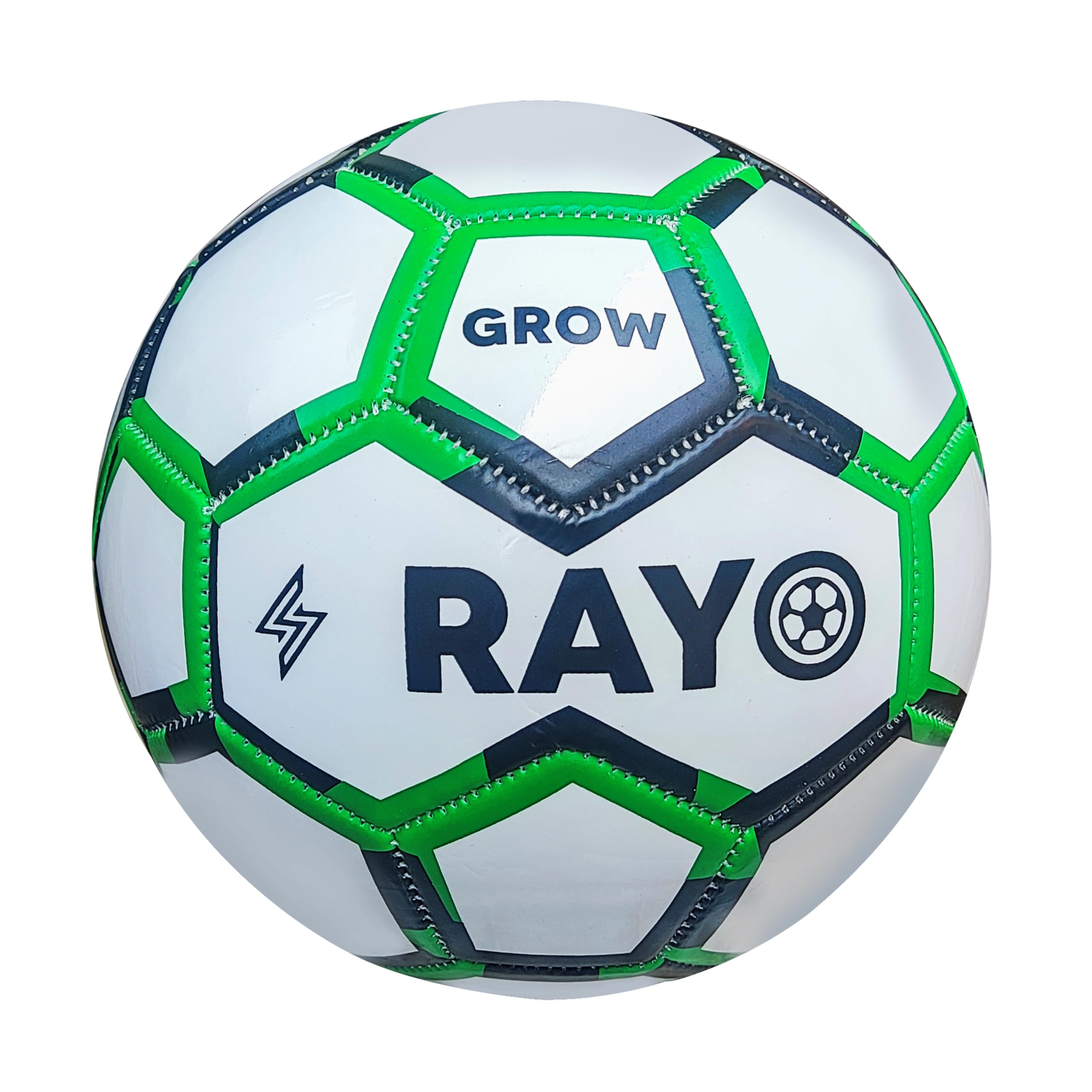 RAYO Grow Size 3 Machine Stitched Football for Kids | Material : PVC | Multicolor | Training Football for Children | For Grass and Clay Grounds | 1.2 MM Thickness Recreational Lightweight