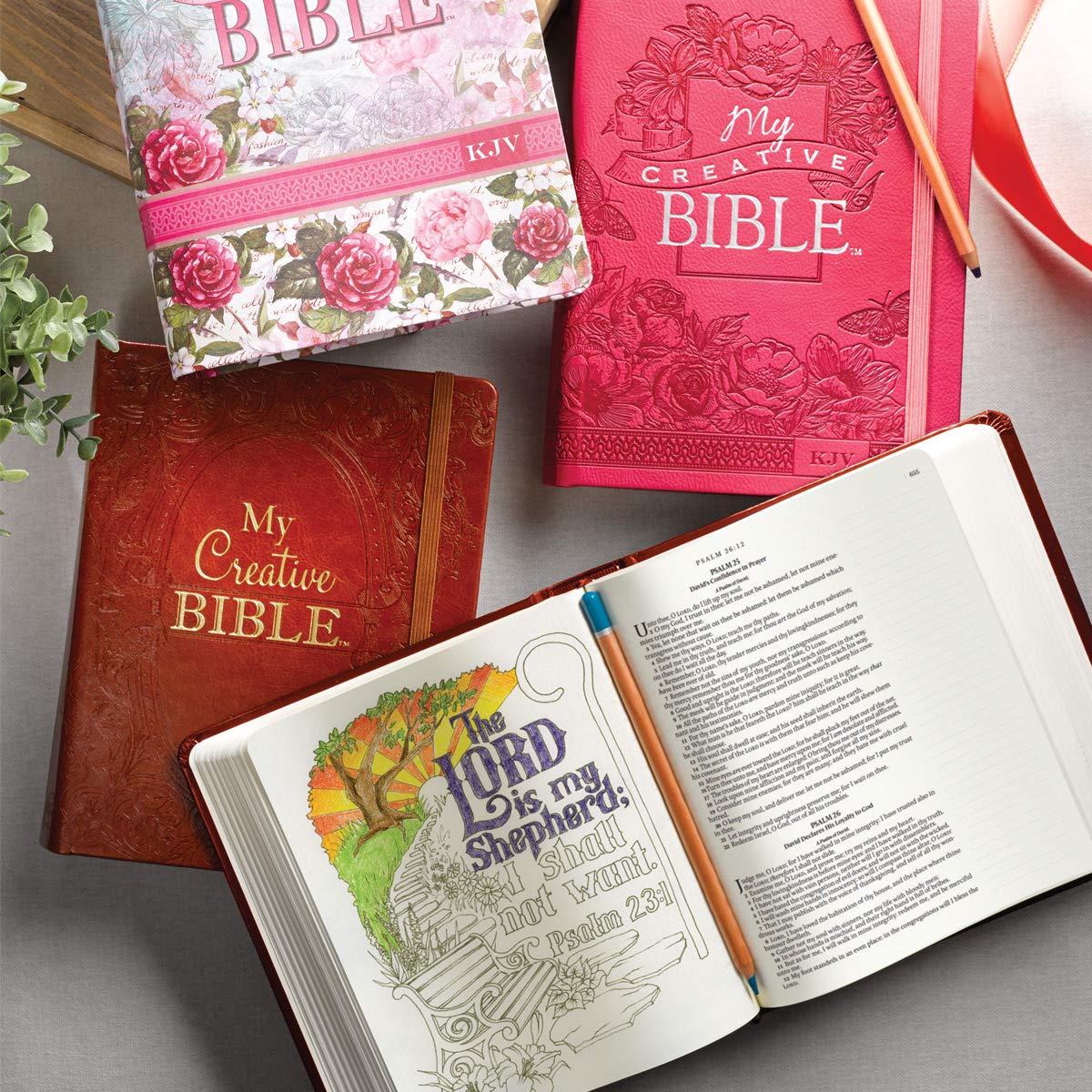 KJV Holy Bible, My Creative Bible, Faux Leather Flexcover - Ribbon Marker, King James Version, Pink Floral (KJV Creative Editions) KJV Holy Bible, My Creative Bible, Faux Leather Flexcover - Ribbon Marker, King James Version, Pink Floral (KJV Creative Editions) Imitation Leather
