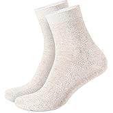 FlaxSox Thin Breathable Organic Linen Socks for Women, Pack of 3 (Medium)