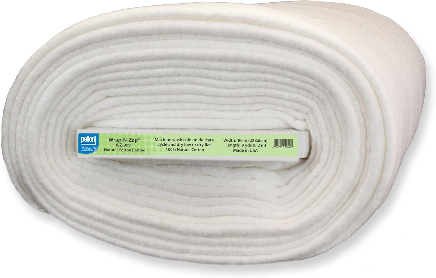 Pellon WZ909 WrapNZap Natural Cotton Batting. 90" x 9 yd Bolt