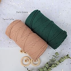 Macrame Cord 3mm 109 Yards Deep Green, Colored