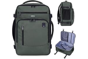 ECOHUB 17" Travel Backpack for Men, 25L Carry on Luggage for Airplanes, Personal Item Bag with 16 Pockets, Water Resistant Ru