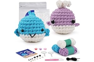 MLMLH Crochet Kit for Beginners, Christmas Gifts for Women Adults Kids, Stuffed Animal Step by Step Video Crochet Animal Kit 