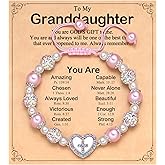BxkSky You're God's Gift to Me - Cross Heart Bracelet for Granddaughter/Daughter Birthday Christian Baptism Gifts