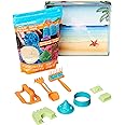Amazon Basics 3lbs Moldable Sensory Play Sand with Castle Molds and Tool Set, for Kids Ages 3 and Up, Medium, Natural Sand, 11 Count (Pack of 1)