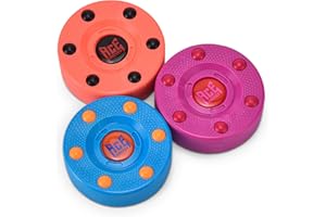 ACE HOCKEY Roller Hockey Pucks – 3-Pack, 3" Regulation Size – Indoor/Outdoor Practice for Asphalt, Concrete & Sport Court – Smooth Gliding Puck for Street, Inline & DEK Hockey – Bright Berry Colors