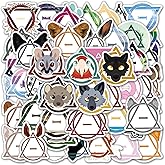 QIWENGO 50pcs Therian Stickers Vinyl Waterproof Aesthetic Cartoon Decals Stickers for Laptop Water Bottles Skateboard Book Scrapbook Luggage Decals Gifts for Adults, Teens, Kids, Red, KL-032