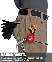 Zoofly Mens Cargo Work Pants Ripstop with Pockets