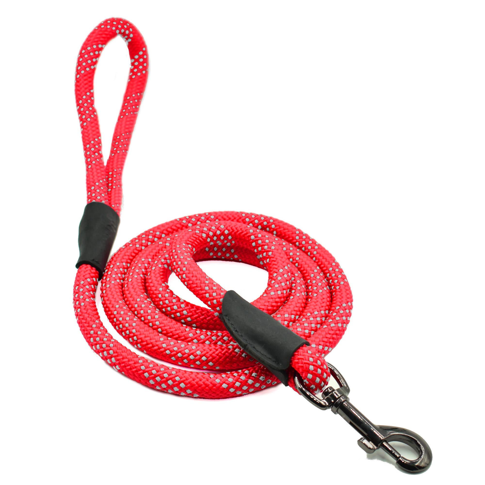 Max and Neo Rope Leash Reflective 6 Foot - We Donate a Leash to a Dog Rescue for Every Leash Sold (6 FT x 1/2", RED)