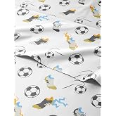 Kids Twin Size Soccer Bed Sheets - 3 Piece Kids Soccer Sheet Set | Soccer Themed Bedding, Ultra-Soft, Cute &amp; Cozy, Breathable &amp; Machine Washable, Kids Bed Set for Boys, Girls, Teens &amp; Toddlers