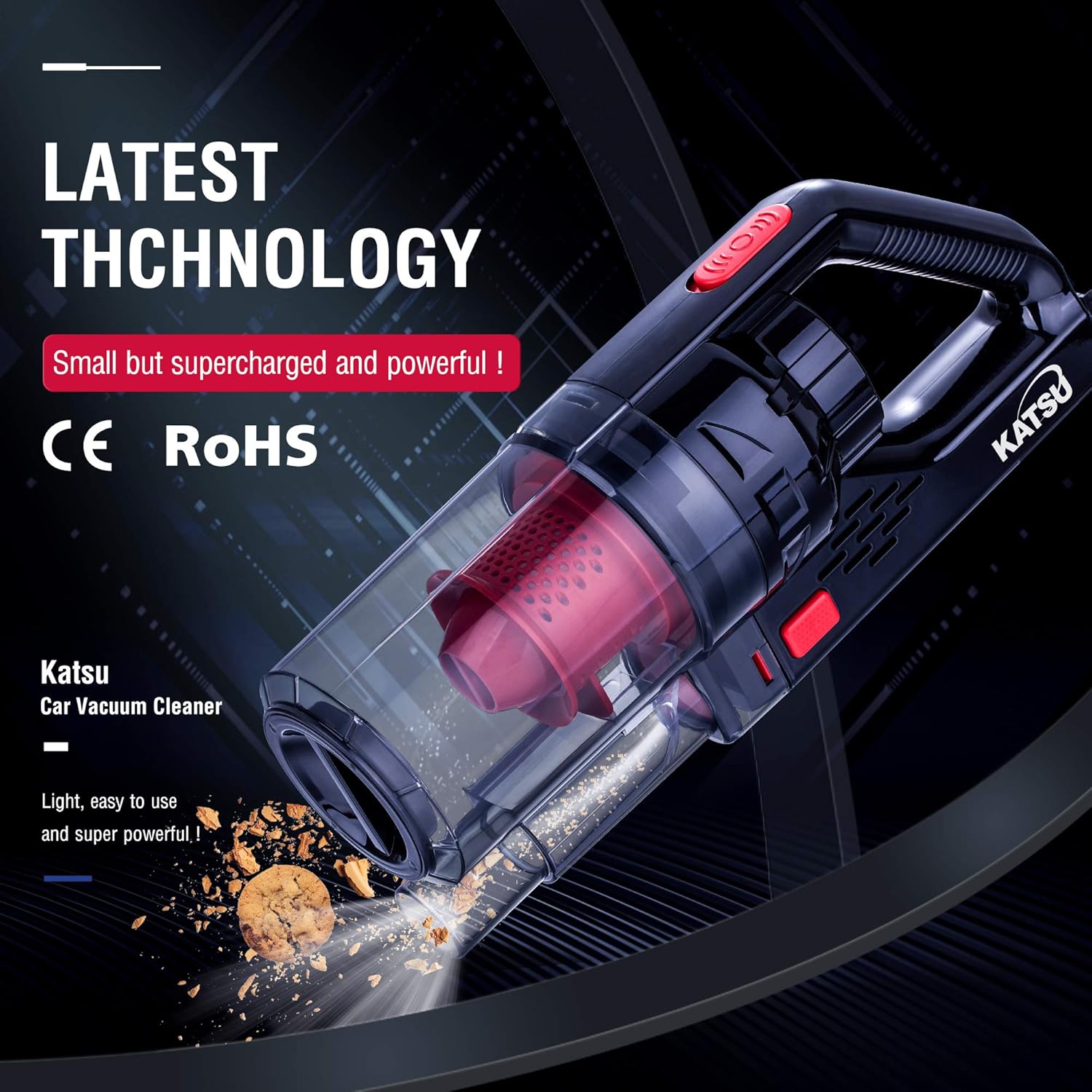 KATSU Car Vacuum Cleaner 150W Powerful Motor 7000PA Handheld Vacuum Super Strong Power Suction Wet/Dry Hoover - Image 3