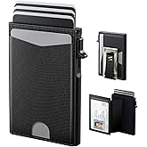 typecase Flip Pop Up Wallet for Men Card Holder: Smart Privacy & lD Display Mode, RFID Blocking, Slim Genuine Leather, Minimalist Front Pocket - 8 Cards Capacity | ID Window | Money Clip (Black)