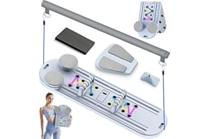 DQI Pilates Board Pilates Reformer Set, Portable Foldable Ab Board Trainer Pilates Exercise Machine,Multifunctional Abdominal Board, Pilates Board for Home Workout,Pilates Reformer Board for Women