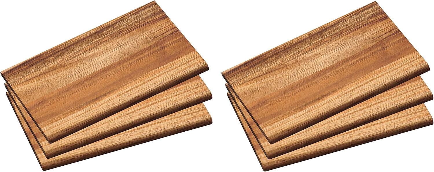 6x Frühstücksbrett 6 Frühstücksbrettchen Holz Akazie Essbrett Kesper # 23403