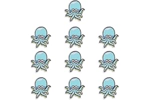 10Pcs Cloth Stickers, Iron On Patches Cute Starfish Octopus Patches for Jeans, Jackets, Shoes, Hats and Clothes Octopus Cleve