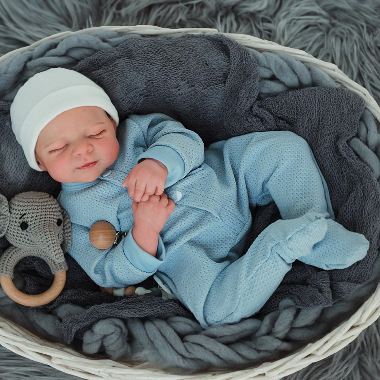 Photo 1 of WOOROY Lifelike Reborn Baby Dolls- 18 Inch Realistic Baby Boy, Full Vinyl Body Sleeping Dolls, Poseable Real Life Newborn Realborn Birthday Gift Toy with Doll Accessories for Kids 3+