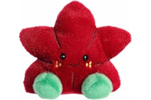 Aurora® Festive Palm Pals™ Carmine Poinsettia™ Stuffed Animal - Fun Collectible Plush for Kids and Adult Collectors - Perfect for Holiday Decorations or Gifts - Red 5 Inches