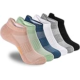 ATBITER Womens Ankle Socks 6 Pairs Cushioned Running Athletic No Show Socks With Tab