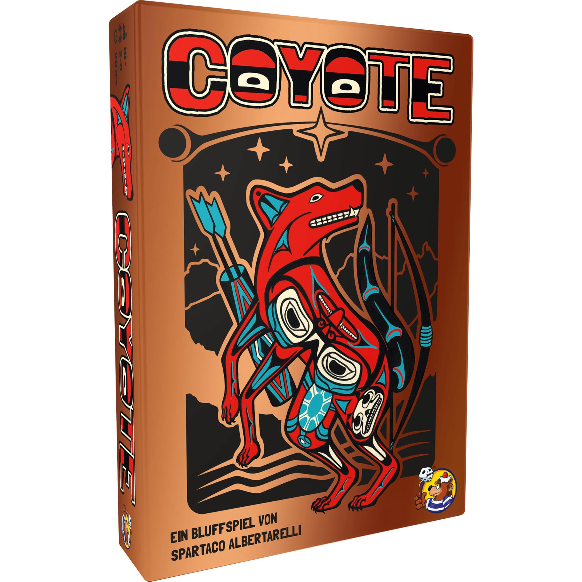HeidelBΓR Games Coyote - Entertaining Card Game with Bluffing Elements - Unique Board Game with Chic Card Backs in Metallic Gold - German - 3-6 Players - From 10 Years