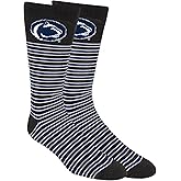 For Bare Feet Mens NCAA Thin Stripes Crew Dress Socks-Large (10-13)