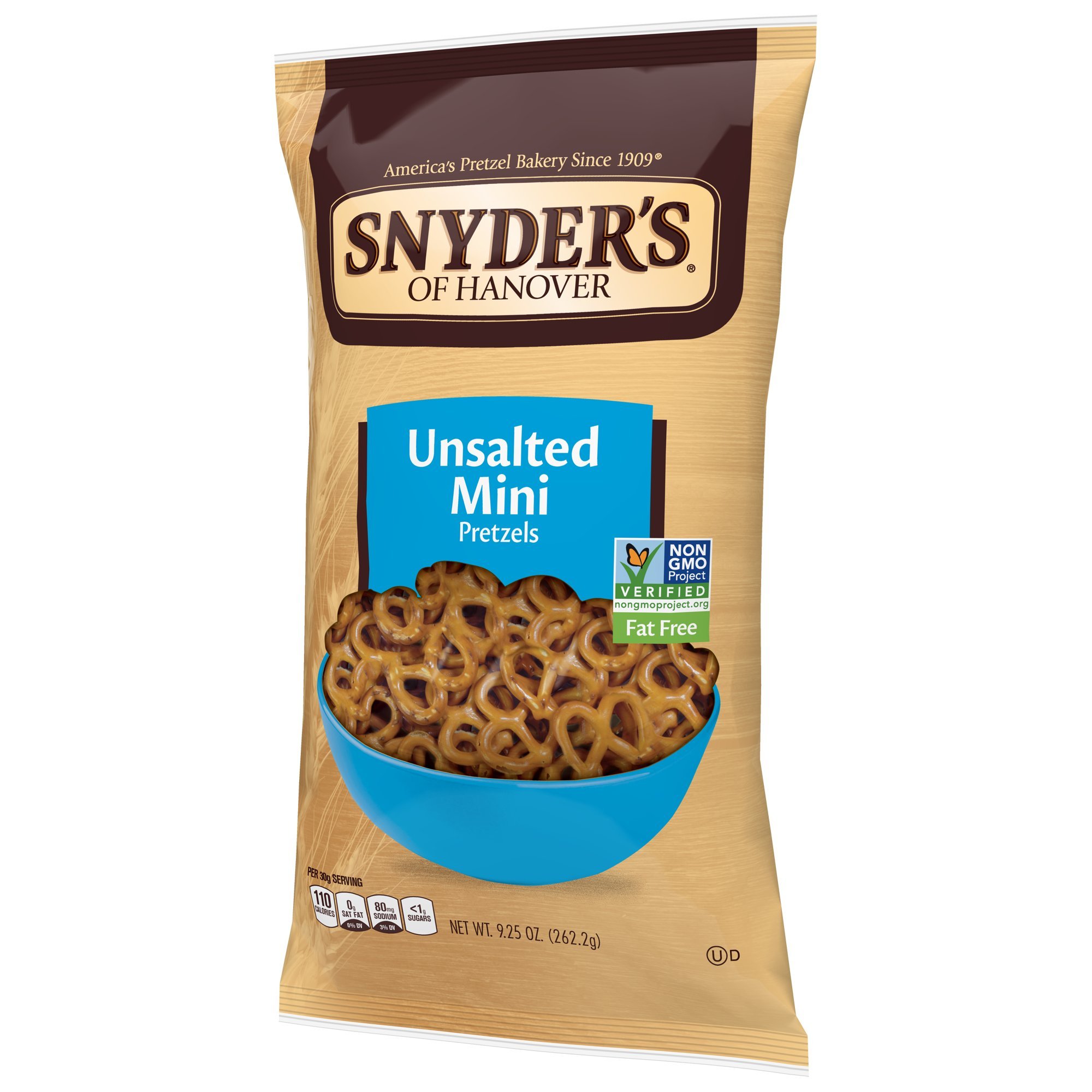Snyder's Of Hanover Mini Pretzels, Unsalted, 9.25 Ounce Bags (Pack Of