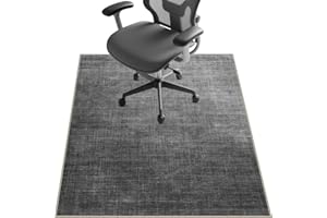 SAIKOOWA Chair Mat for Hardwood Floor,48"*36" Under Desk Mat for Rolling Computer Chair &Low Pile Carpet Floor,Anti-Slip Floor Protector for Home Office Light Gray