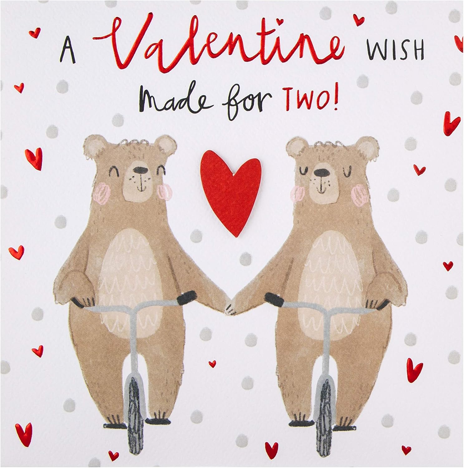 Hallmark Valentine's Day Card - Cute Bears on Bikes Design, 16cm x 16cm - Image 3