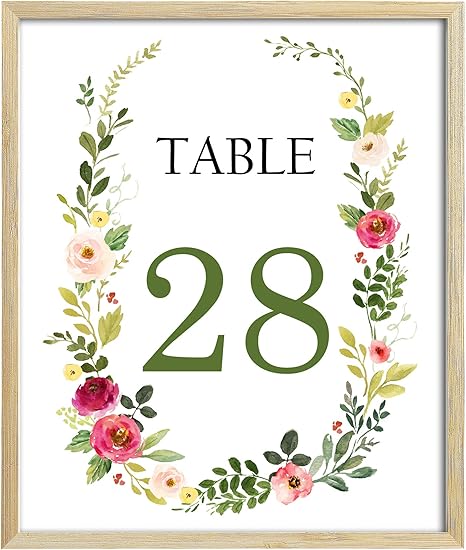 Amazon ダーリング お土産 テーブル番号 カリグラフィー 花柄 楕円形 リースエレガント テーブル カード 装飾 5 X 7 Inches ブラウン Ds Jstn32 5x7 1to30 エプロン キッチンファブリック オンライン通販