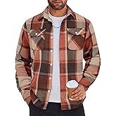 COOFANDY Men Flannel Shirt Casual Button Down Shirt Jacket Long Sleeve Plaid Shirts with Pockets